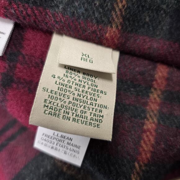 Vintage LL BEAN Tan Chore Jacket XL Canvas Barn Coat Removable Plaid Lining - Picture 12 of 16